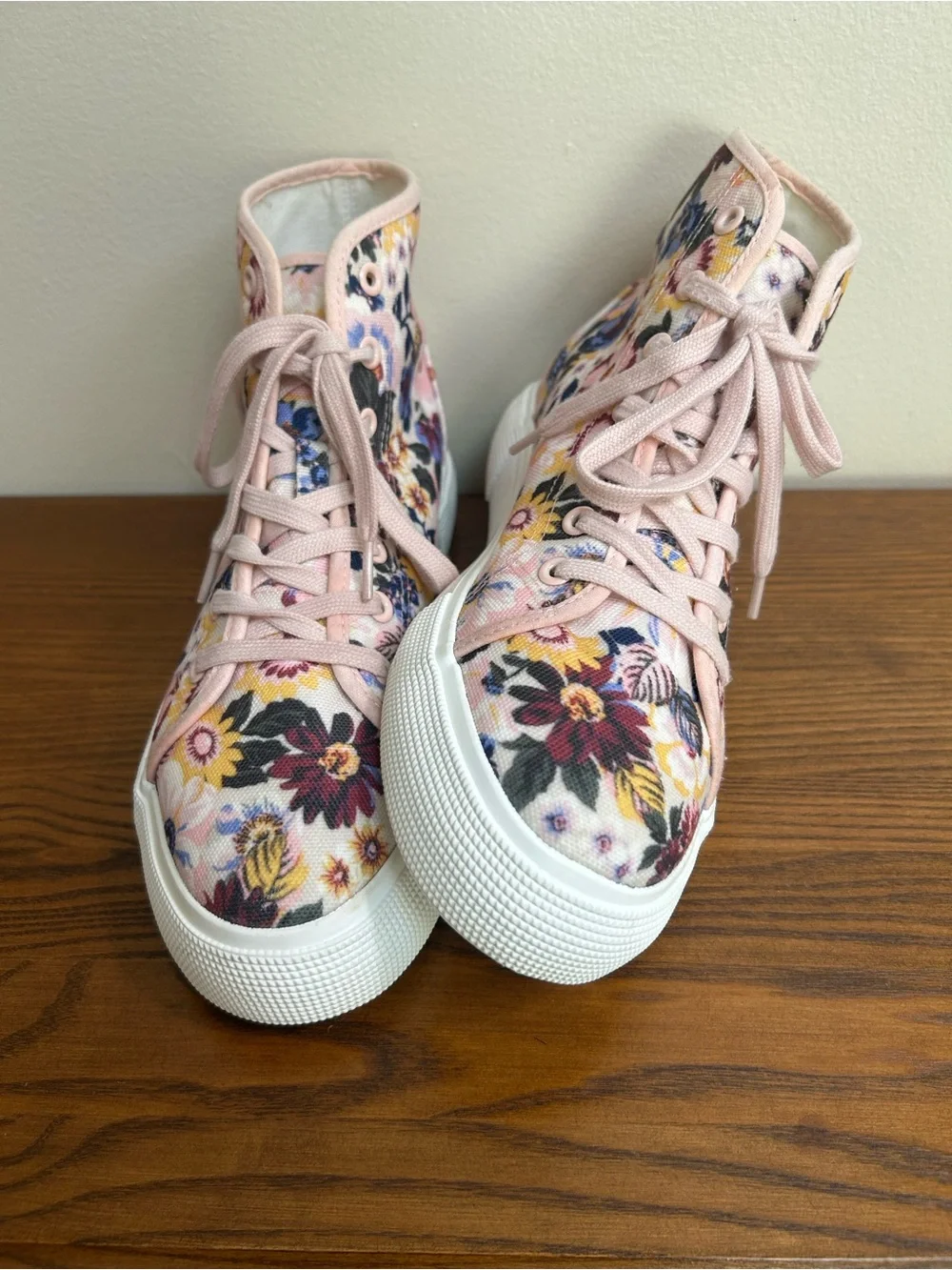 Ayesha Curry Gorgeous Pink Floral High-Top Canvas Sneakers